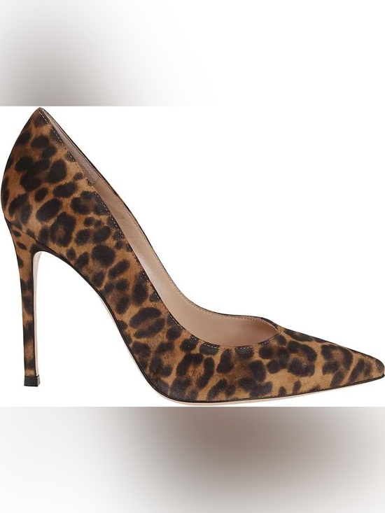 Gianvito Rossi Shoes - Gianvito Rossi Leopard Print Pointed Toe Stiletto Pump - Brown